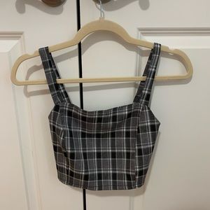 Plaid Crop Cami Top